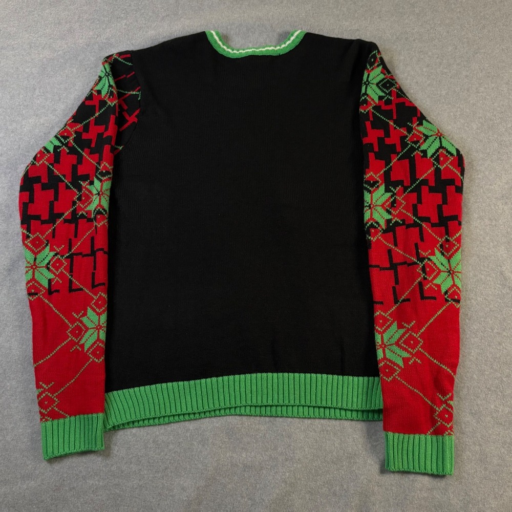 Celebrate Together Men's XL Ugly Christmas Sweater Cat Drinking Pocket 3D NWT - Picture 4 of 13